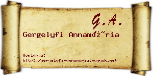 Gergelyfi Annamária névjegykártya