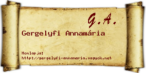 Gergelyfi Annamária névjegykártya